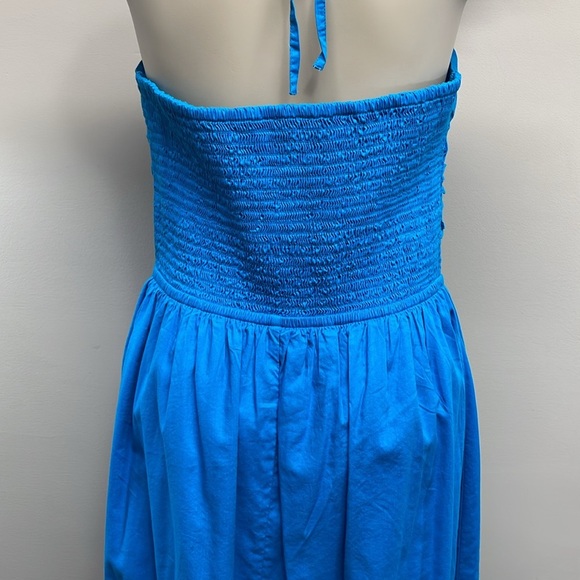 NWOT LOFT Keyhole Halter Midi Dress Turquoise 10P - Picture 5 of 16